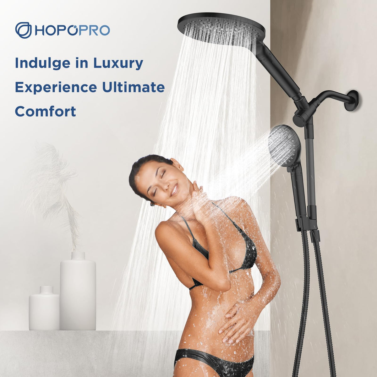HOPOPRO shower heads offer 15 spray modes for customized comfort