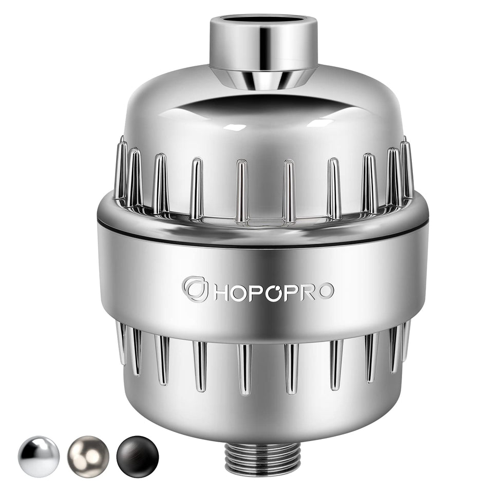 HOPOPRO 18-stage shower filter front view for easy integration.
