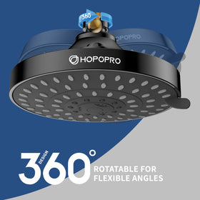 HOPOPRO 360-degree brass ball connection enables flexible shower angles.