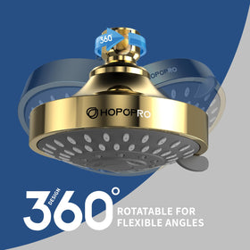 HOPOPRO 5-Mode shower head gold finish adds modern luxury to any bathroom