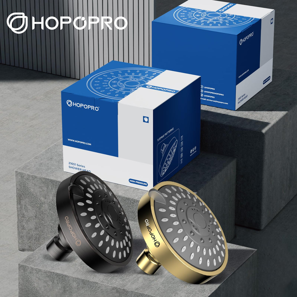 HOPOPRO 5-Mode shower head wall connection demonstrates universal G1/2 inch threading