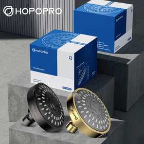 HOPOPRO 5-Mode shower head wall connection demonstrates universal G1/2 inch threading