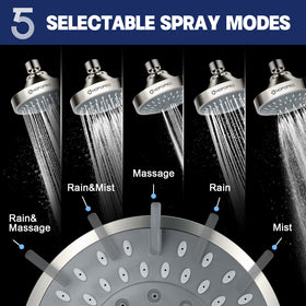 HOPOPRO showerhead side angle showing full spray coverage and modern look