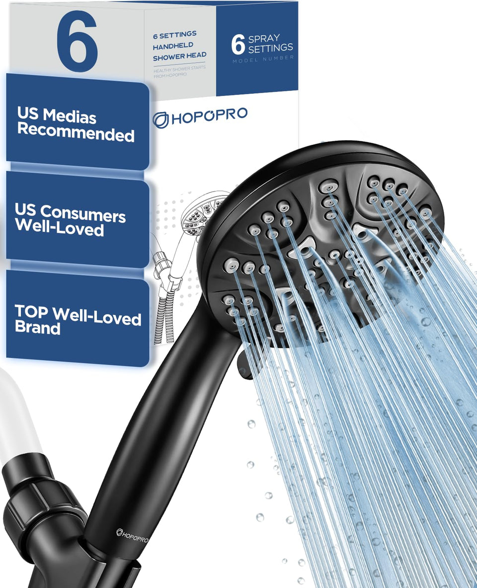 HOPOPRO 6-mode showerhead panel offering six spray options for a personalized shower