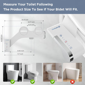 HOPOPRO bidet with dual nozzles offers versatile front and rear cleansing.