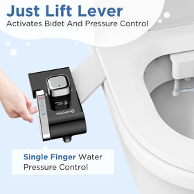 HOPOPRO bidet dual nozzle assembly highlights rear wash and feminine wash options
