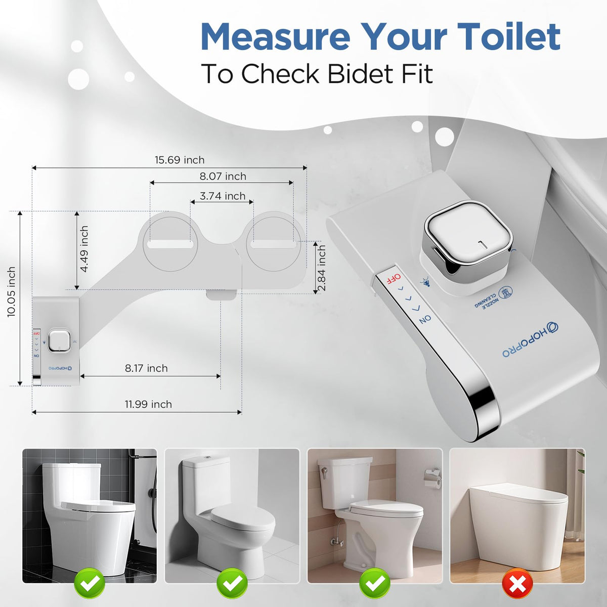 HOPOPRO bidet DIY installation fits most standard toilets with clear guides