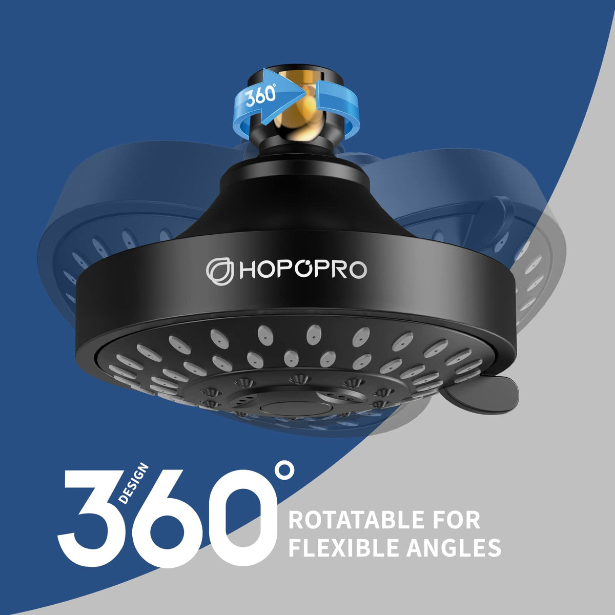HOPOPRO brass ball connection provides 360-degree adjustability for flexible angles.