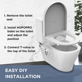 HOPOPRO chrome ergonomic lever control for easy water pressure adjustment.