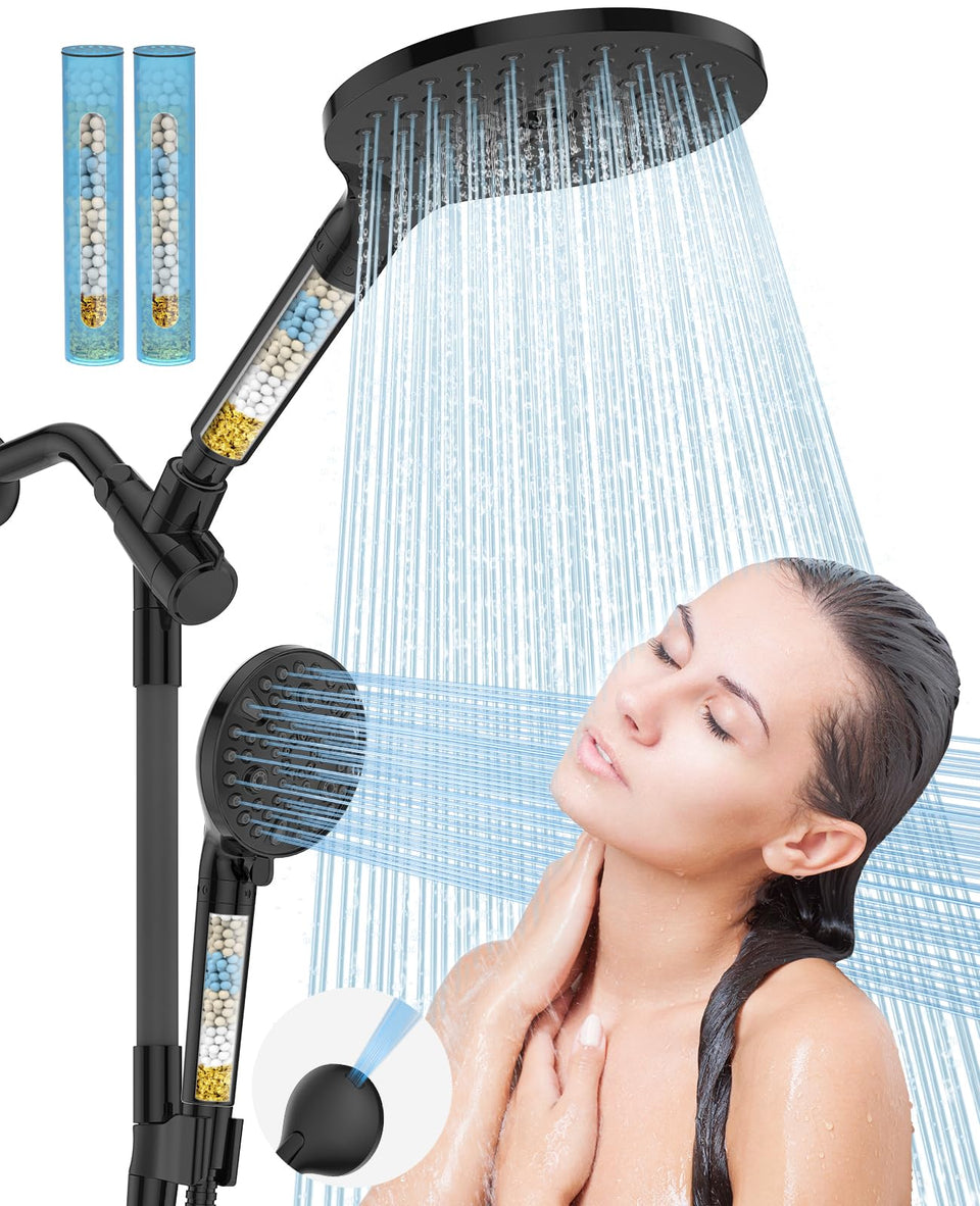 HOPOPRO dual filtered shower heads deliver expansive rainfall coverage for a spa-like shower