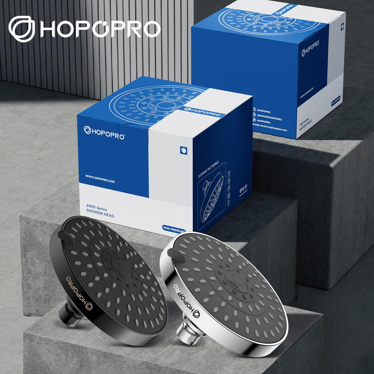 HOPOPRO rust-proof ABS construction keeps chrome looking bright and durable.