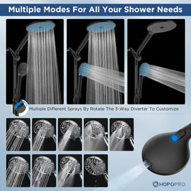 HOPOPRO filter material in the heads reduces chlorine exposure for skin-friendly showers