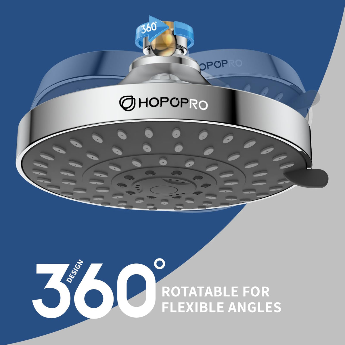 HOPOPRO universal G1/2 thread ensures easy compatibility with most shower arms.