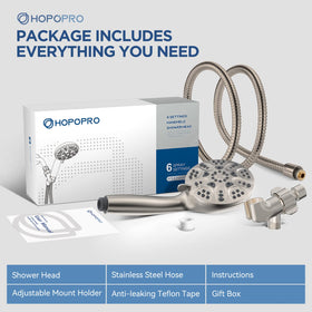 HOPOPRO universal G1/2 thread shows broad compatibility with standard shower arms