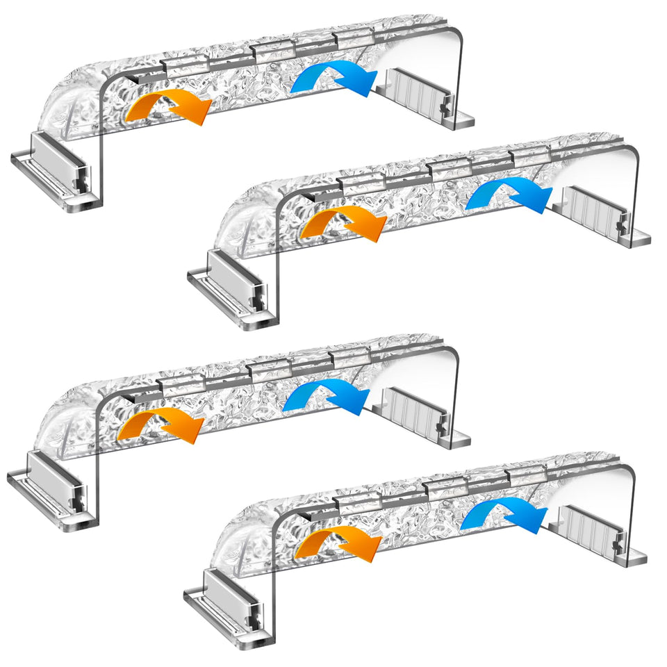 Hopyane adjustable air deflector front view shows flexible 9–15.5 inch width for airflow control.