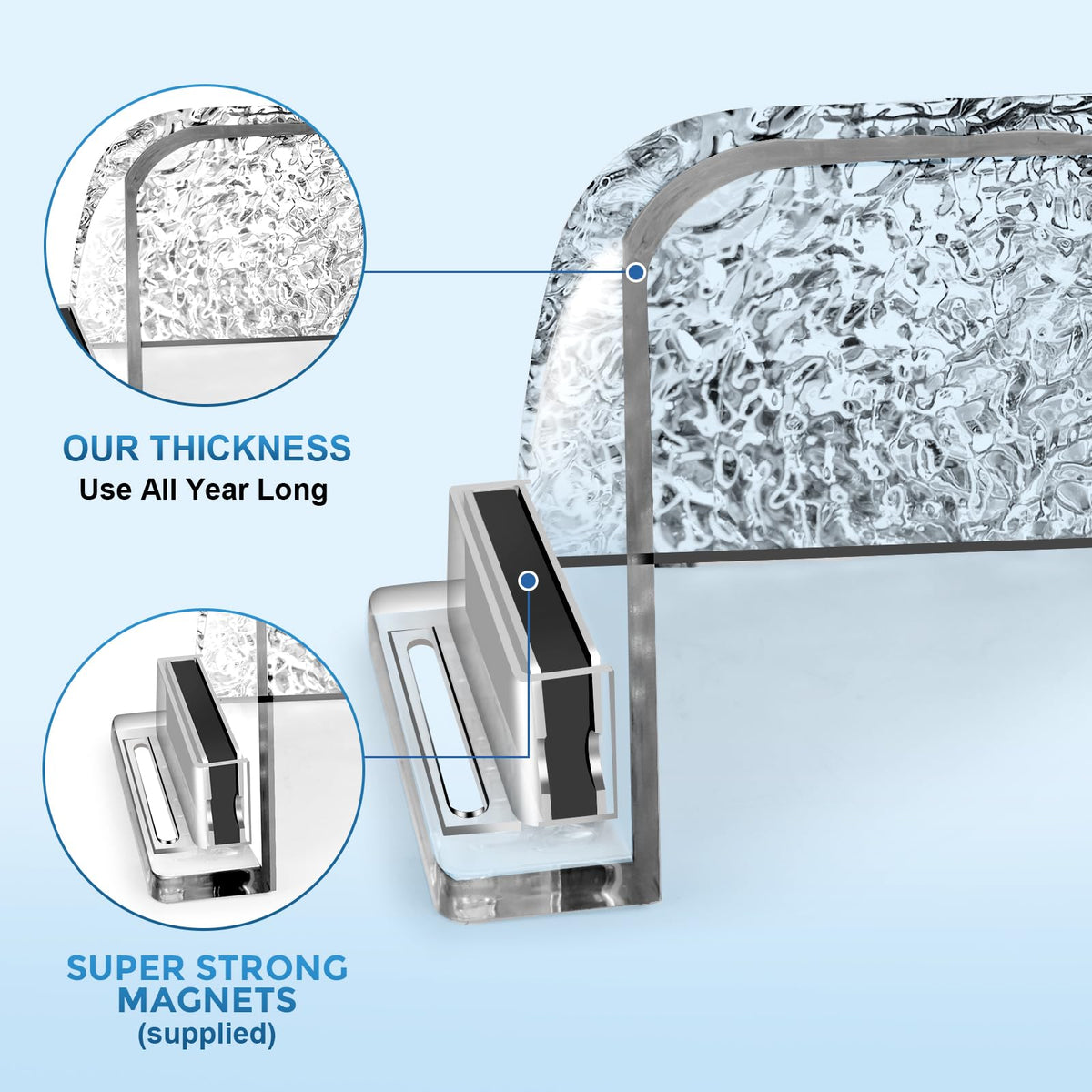Hopyane magnetic attachment keeps the deflector securely in place during use.