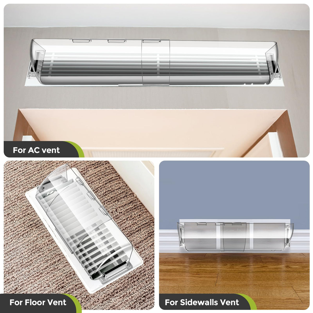 HOPYANE clear vent deflector in use blends with decor while guiding airflow.