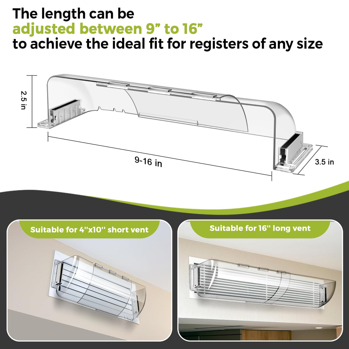 HOPYANE vent deflector installed on a ceiling register distributes air more evenly.