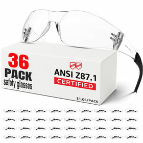 Hoqiwild ANSI Z87.1 clear safety glasses with wraparound design protect eyes on busy construction sites