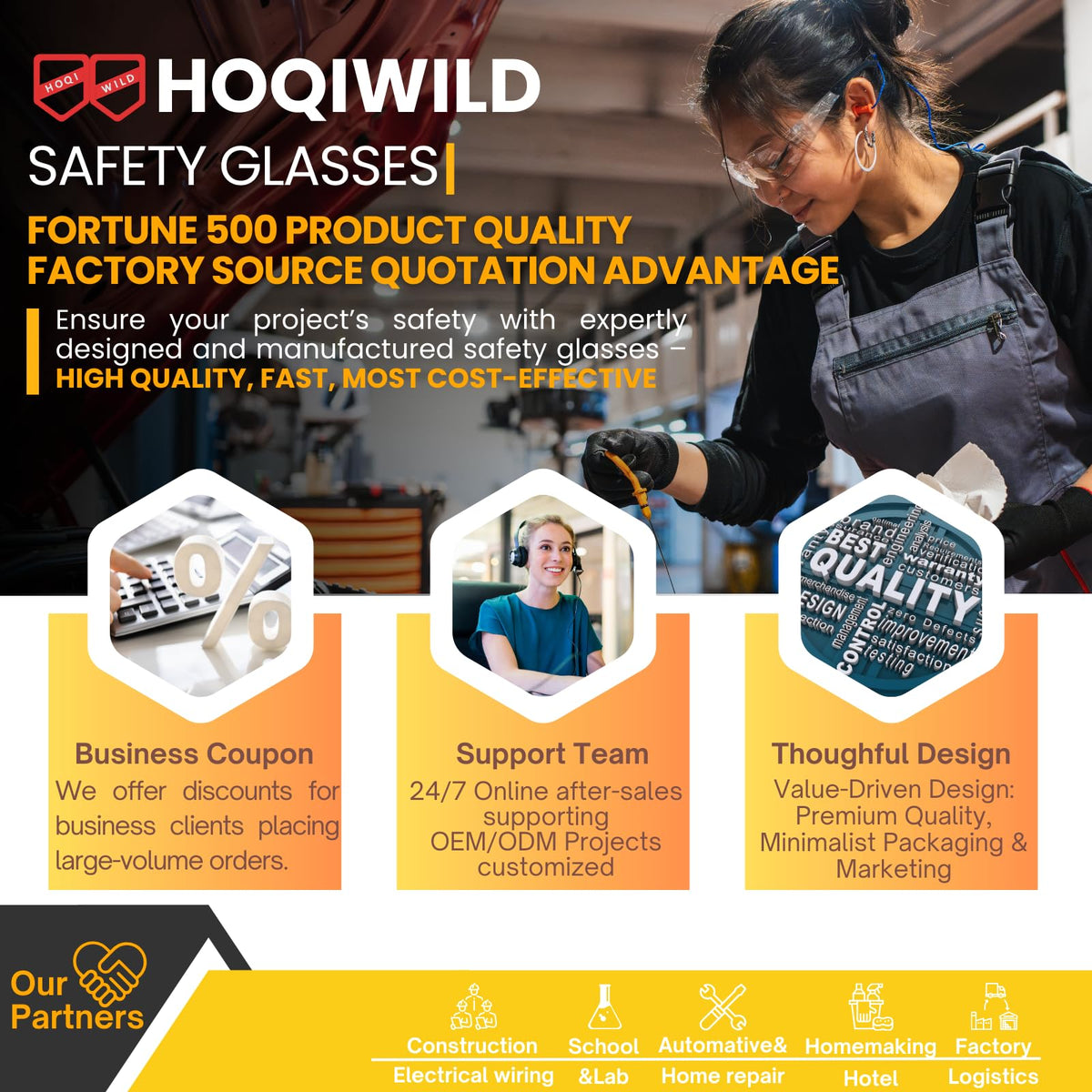 Hoqiwild safety glasses for indoor and outdoor projects and activities