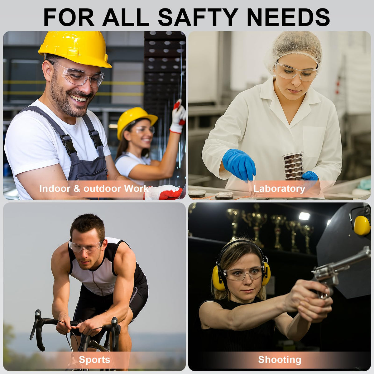 Hoqiwild multipurpose safety glasses suited for work, construction, and labs