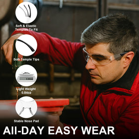 Hoqiwild polycarbonate lens safety glasses resist scratches for long-lasting clarity