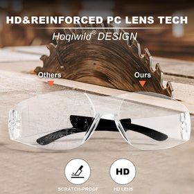 Hoqiwild anti-scratch safety glasses delivering durable lenses and easy maintenance.