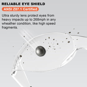 Hoqiwild wraparound safety glasses with side shields for comprehensive debris protection.
