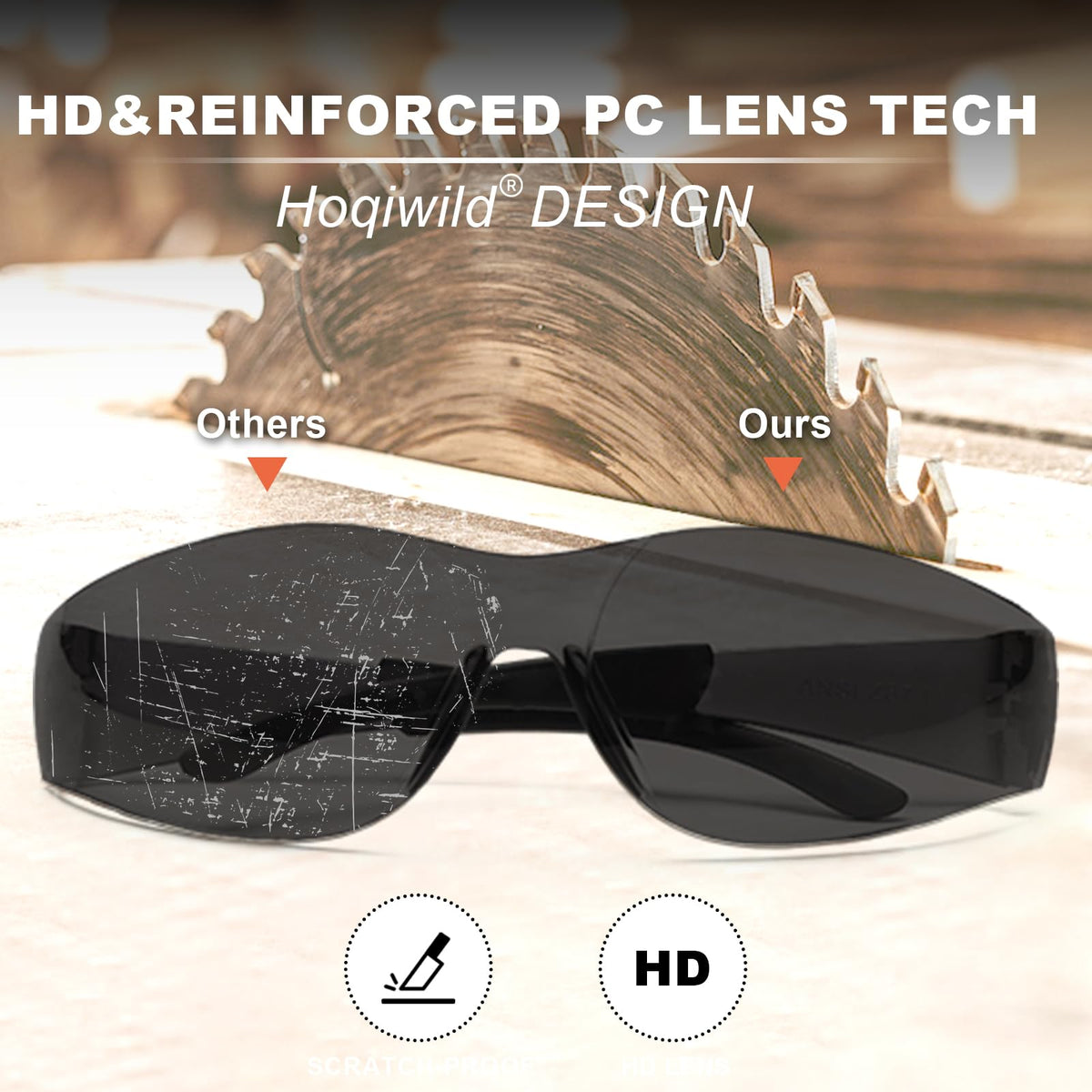 Hoqiwild scratch-resistant coating keeps lenses clearer during tasks