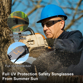 Hoqiwild wraparound safety glasses with side shields for enhanced protection