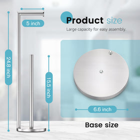 HorHer stand shows storage columns for three spare rolls and quick replacements.