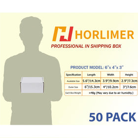 HORLIMER box assembled in seconds without tape or glue for quick packaging.
