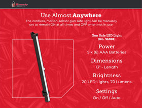 Hornady 70-lumen light bar provides broad illumination.