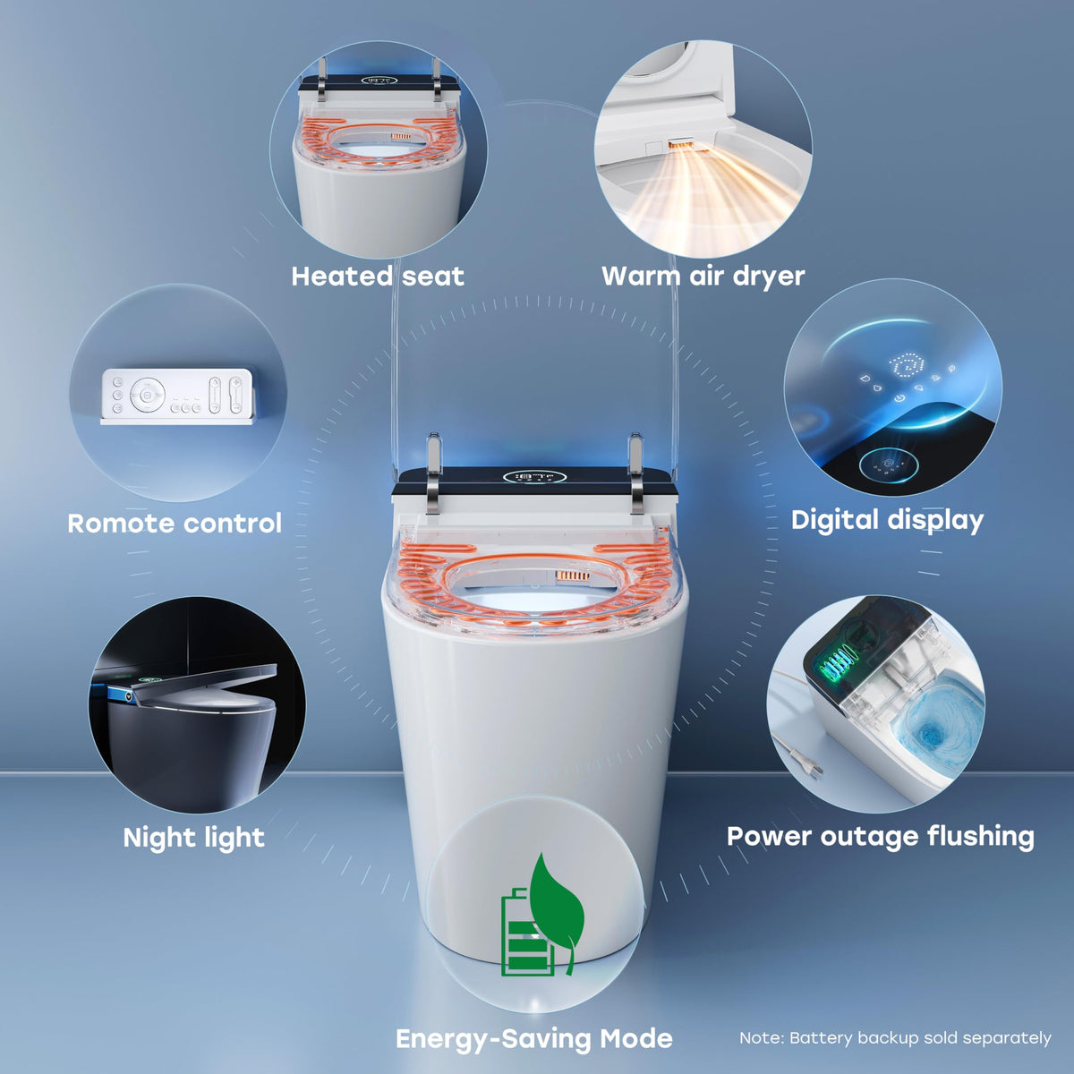 HOROW Artistic Bidet Toilet self-cleaning nozzle enhances hygiene after each use.