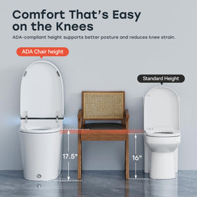 HOROW Artistic Bidet Toilet dual-flush system helps reduce water usage.