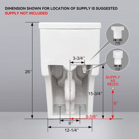 HOROW T0338W rough-in 10-inch option fits compatible bathrooms.