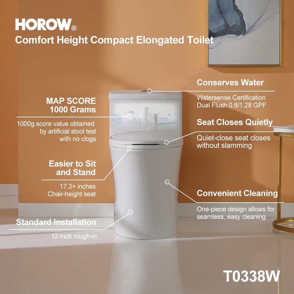 HOROW T0338W 17.3-inch seat height supports easy seating and standing transitions.