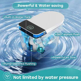 HOROW T38 bidet nozzle in action with adjustable water temperature and pressure.