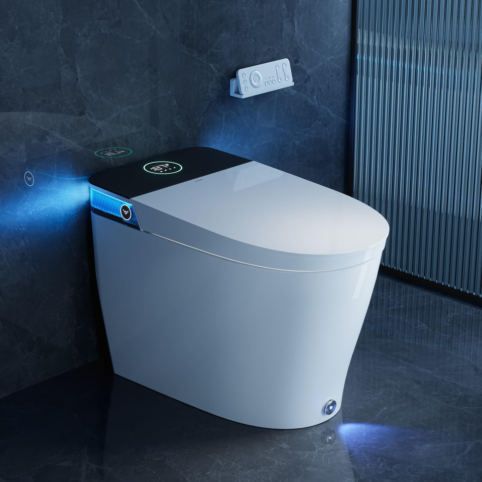 HOROW T38 artistic smart toilet front view with powerful flush for low water pressure.