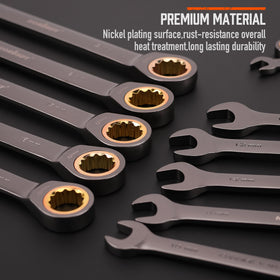 HORUSDY wrench size range 8-19mm supports quick swaps on bolts