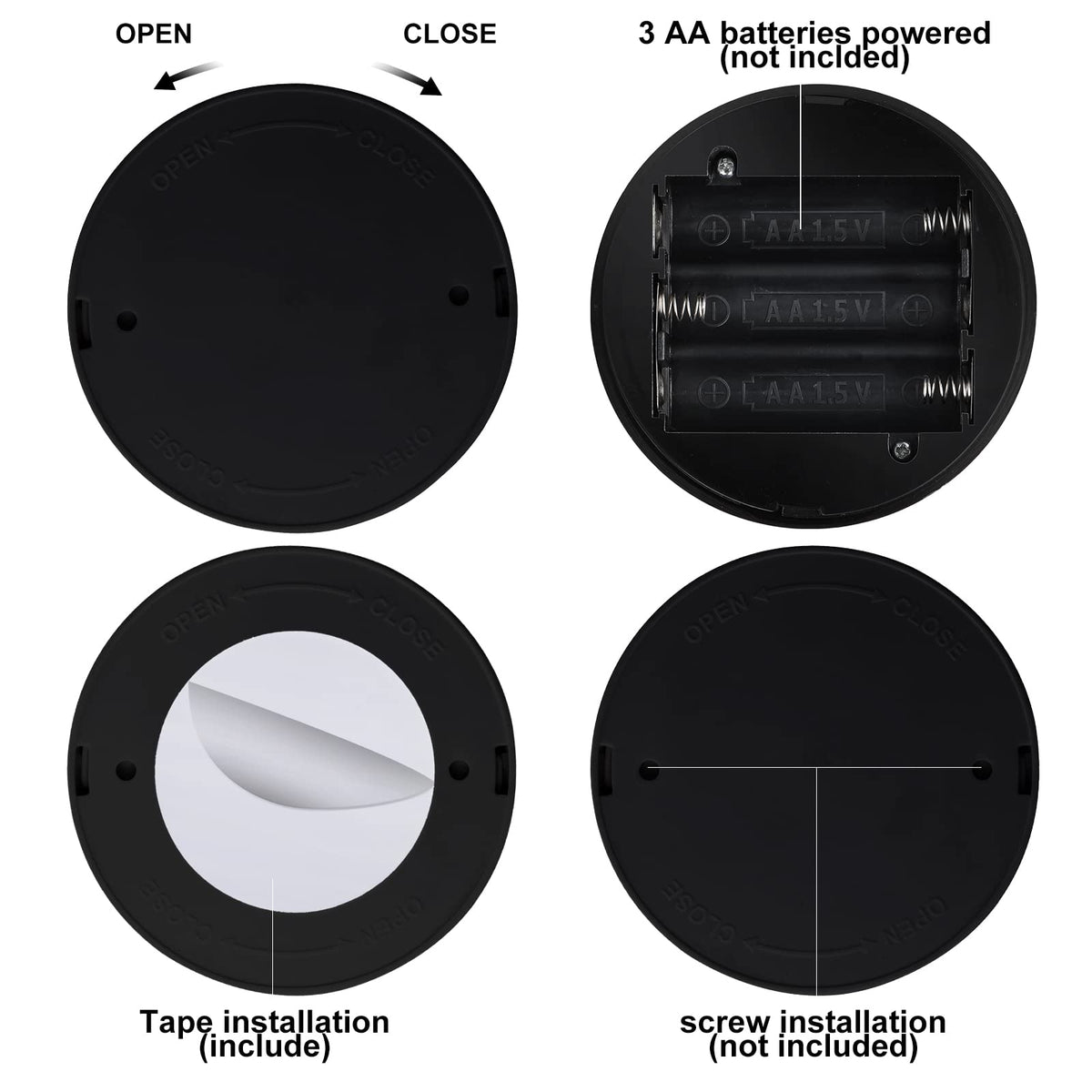 Hortsun easy adhesive or screw mounting enables quick wall or cabinet installation.