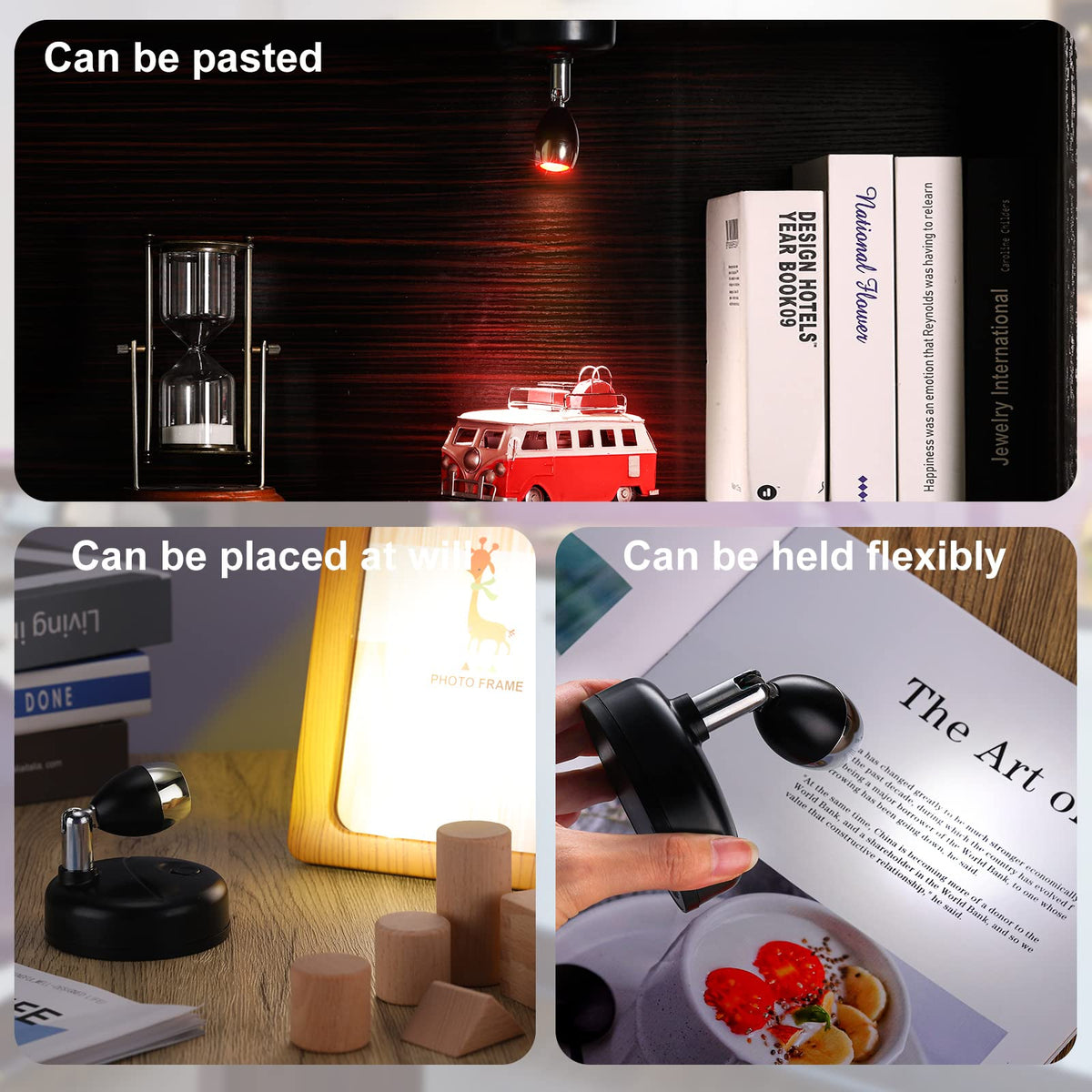 Hortsun artwork-display lighting highlights paintings and photos with adjustable brightness.