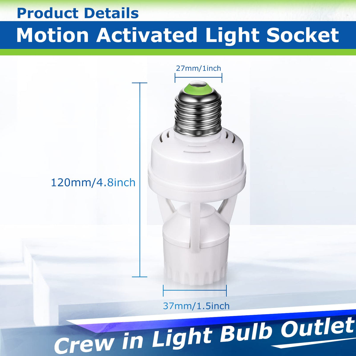 Hortsun motion sensor socket with induction light demonstrates hands-free lighting