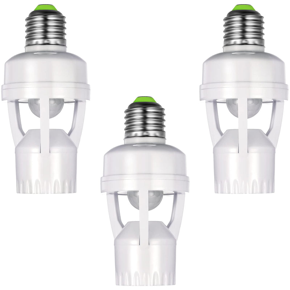 Hortsun motion sensor socket installation shows quick, tool-free setup for garage lighting