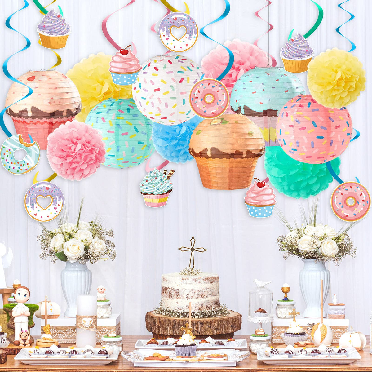 Hortsun paper flowers pompoms offer soft texture and vibrant accents for decor