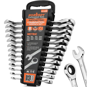 HORUSDY 13-piece ratcheting wrench set with 72-tooth mechanism for tight spaces