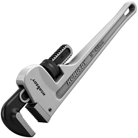 HORUSDY 18-inch aluminum pipe wrench for heavy-duty plumbing with lightweight handling.