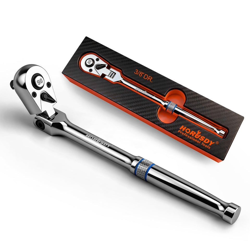 HORUSDY 3-8 drive 90-tooth ratchet showcases tight-space performance.