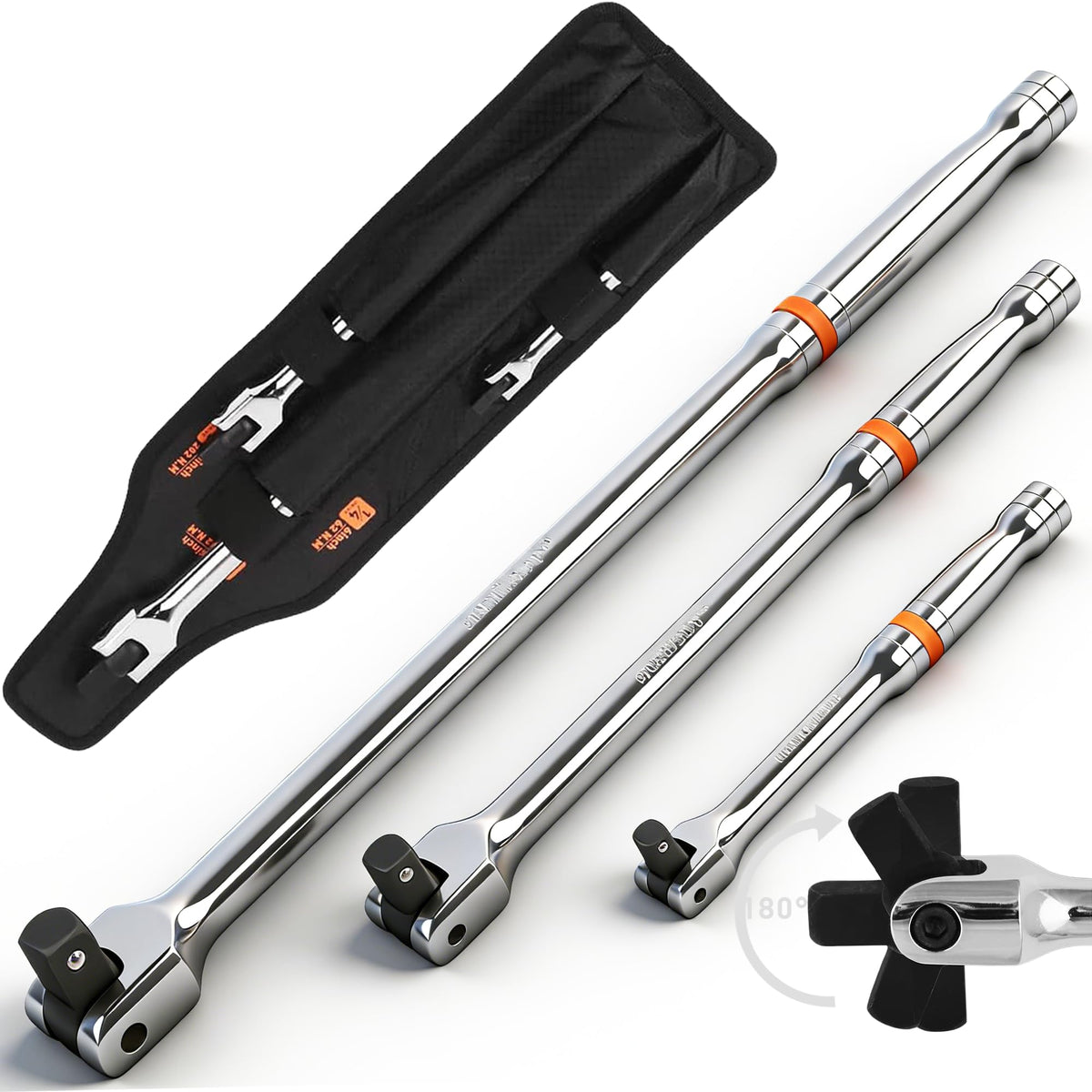 HORUSDY 6 inch breaker bar with rotatable head showing versatile leverage