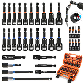 HORUSDY 35PCS Magnetic Nut Driver Set in toolbox for versatile fastening.